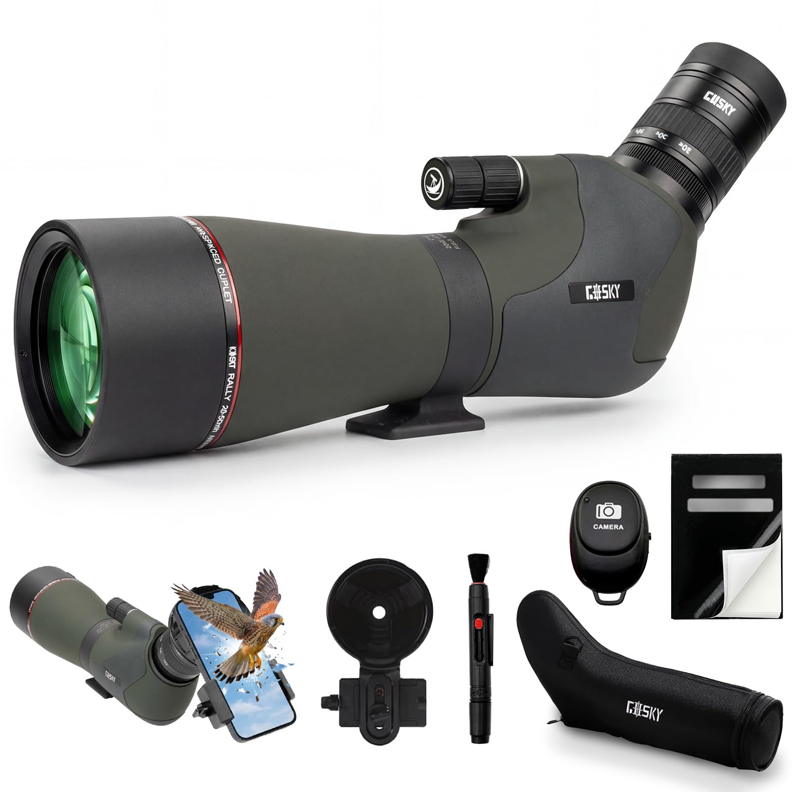 Amazon.com: Gosky Elite HD Spotting Scope 20-60x80 with Touch-Free